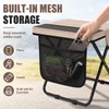Soly Portable Folding Stool,14.2"Collapsible Camp Stool with Storage Pocket