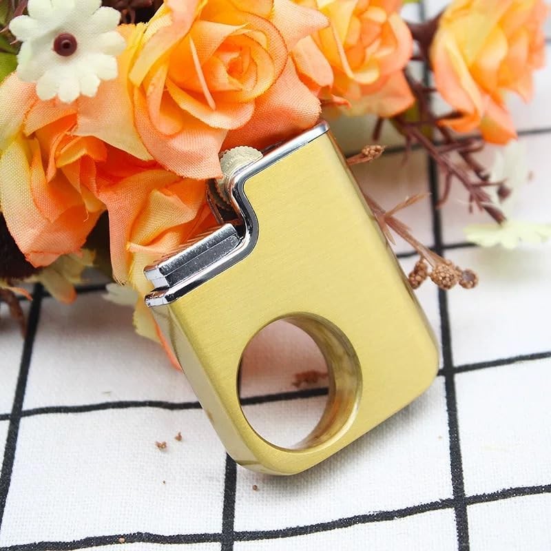 Unique Ring Lighter, Novelty Keychain Lighters, Fun Gold Pocket Lighter,