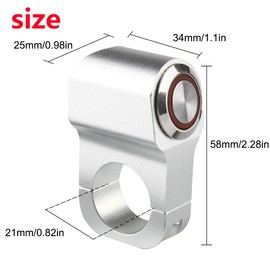 Larcele Motorcycle Handlebar Switch with Turn Signal Red 12V Angel Eye SBKG-04 Silver Cover