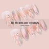 Handmade Press On Nails, Atimory 3D Mermaid Aura Shell Press-On