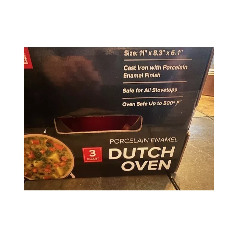 CHEFELECT NEW - CAST IRON PORCELAIN ENAMEL 3 QT DUTCH