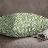 S4Sassy Ikat Print Olive Green 2 Pcs Cotton Poplin Cushion