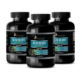 PRIVATE LABEL Supports daily vitality - ACAI BERRY - Enhances cognitive focus 3 Bottles 180C
