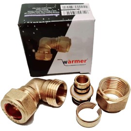 Angle Reducer 16mm PEX Aluminium PEX Pipe - 15mm Compression Copper Plastic Pack of 1