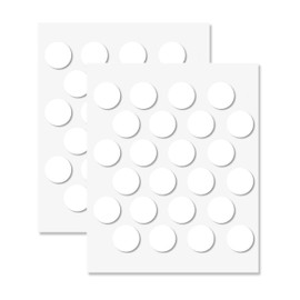 White Self-Adhesive Screw Hole Stickers - 48 pcs. 0.79 inch / 20 mm Peel Stick Dust Proof Tape, Water Resistance PVC Caps for Wood Cabinets, Furniture, Drawer, Wardrobe, Kitchen, Table