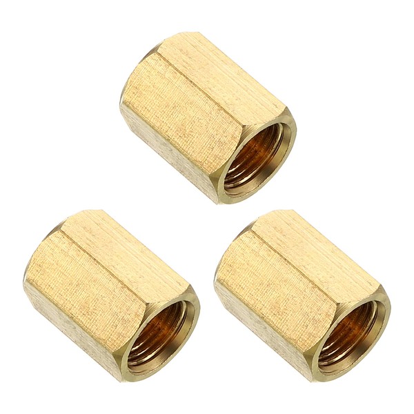 sourcing map 3Pcs G1/8" x5/8" Brass Pipe Fittings, Coupling Connector