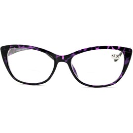 Clear Lens Glasses With Bifocal Reading Lens Womens Rectangular Cateye