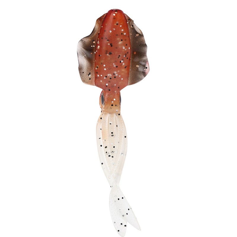 PVC Artificial Simulation Soft Squid Jig Shape Luminous Lure Fish