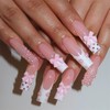 RUOKEXIN Long Press on Nails Square Fake Nails Sparkly False