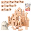 MINI MINDS Wooden Blocks with Letters & Numbers -100 Building