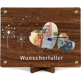 Wish Fulfiller Money Gift, Wooden Money Gift for Birthday, Wedding, Money Gift Packaging with Greeting Cards - Gift for Birthday, Travel, Wedding, Youth Consecration