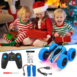 3 Pack RC Stunt Car - High-Speed Rock Crawler Vehicle - 360 Rotating - 4WD Off-Road - Double-Sided Tumbling - Remote Control Car for Kids - 2.4GHz - 6 Rechargeable Batteries Included