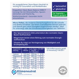 Doppelherz acid-base balance DIRECT with orange flavor - food supplement with 7 minerals and vitamin B6 - 1 x 20 servings (20 x micro-pellets = 46 g)