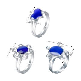 BEIBXHQQ 3 Pieces Color Changing Rings, Mood Rings, Adjustable Rings, Girls Rings, Creative Design Rings, Fun Rings, Color Changing Mood Rings, Metal Rings
