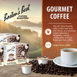 Boston’s Best Coffee - French Vanilla Coffee, Medium Roast Gourmet Coffee, Delicious Flavored Coffee Compatible with Keurig® Coffee Maker, 1 Count (144 Single Serve Cups)