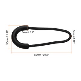 PATIKIL Zipper Pulls Replacement, 15 Pack Extension Cord Handle Plastic U-Shape Tab Tag Extender for Luggage Backpacks, Jackets, Handbags Black