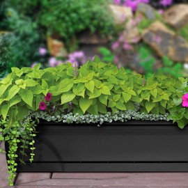 Southern Patio 36" Medallion Window Box, Black