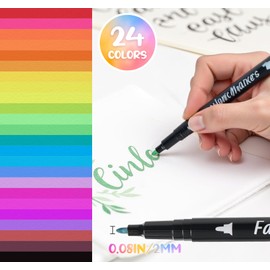 BLISSIQUEE Laundry Pens Permanent for Clothes 24Pcs, 24 Color Fabric Pen Washable Resistant Fabric Paint Pens for T Shirt Design Kit Canvas Tote Bag Pillowcases Plain Cotton Bags Shoes DIY Crafting