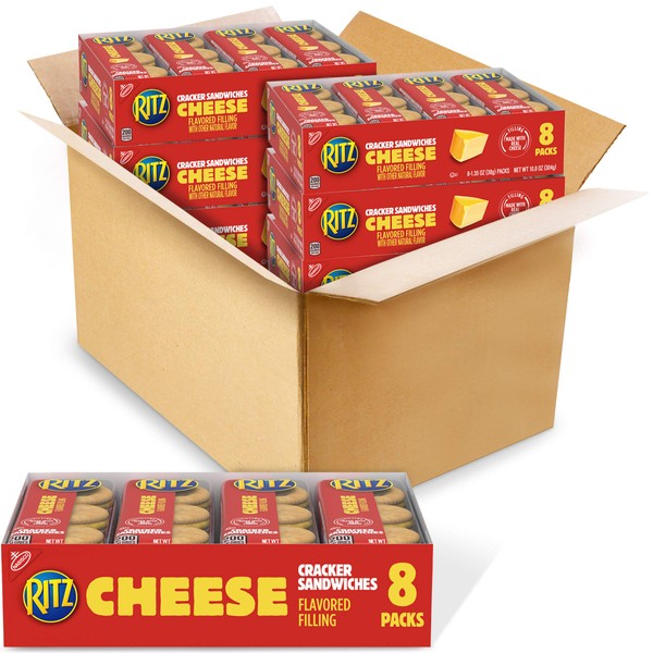 RITZ Cheese Sandwich Crackers, 48 - 1.38 oz Packs (6 Boxes)