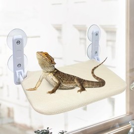 Large Foldable Bearded Dragon Hammock Soft Lizard Window Perch Bed with Powerful Suction Cup, Multicolored Reptile Lounger，Cozy Breathable Bearded Dragon Accessories for Lizard Gecko Chameleon