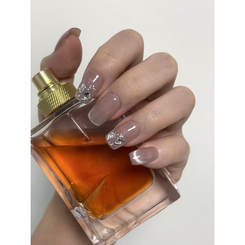[Tianna Nail Extension Year-end Nail] Nude Crystal - Side Adjustment