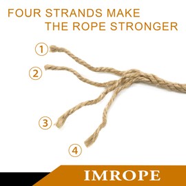IMROPE 3mm x 500 Feet Natural Jute Rope, Twine for Gardening Tomato Climbing Plant Tie Floristry Crafts Gift Wrapping Packing Decor