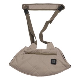 Heated Hand Muff 3 Level Modes Soft Fluffy Waterproof Electric Heating Hand Warmer Pouch Hand Warmer Bag with Belt for Winter Khaki