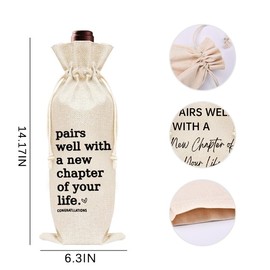 Sudaporn Wine Bag Going Away Gifts for Coworker Women Retirement Wine Gifts Bag for Men New Beginnings Champagne Bags for Coworker Friends Pairs Well with a New Chapter of Your Life Leaving Gifts