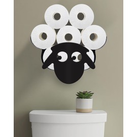 Wigag Sheep Toilet Paper Holder for Extra 8 Rolls, Ocean Decorative Toilet Paper Storage Wall Mounted, Farmhouse Bathroom Unique Decor Toilet Paper Cabinets Over The Toilet Storage