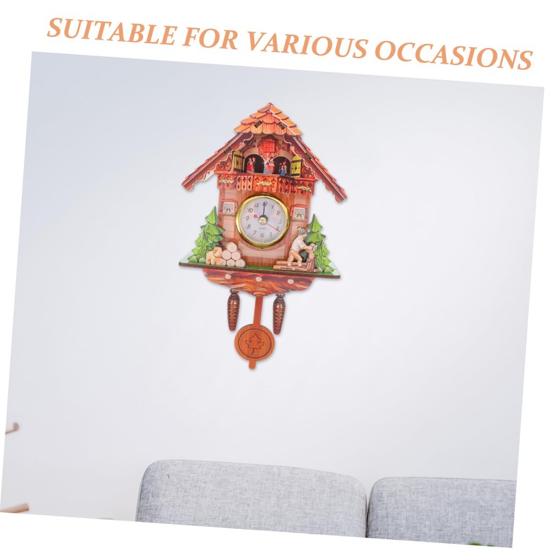 Alipis Wooden Wall Clock Classic Cuckoo Clock Silent Sweep for