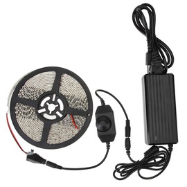 Dimmable LED Controller Supernight 12V 2A Dimmer Adjustable Controller for Single Color 3528 5050 LED Strip Light with DC Adapter Jack, Black