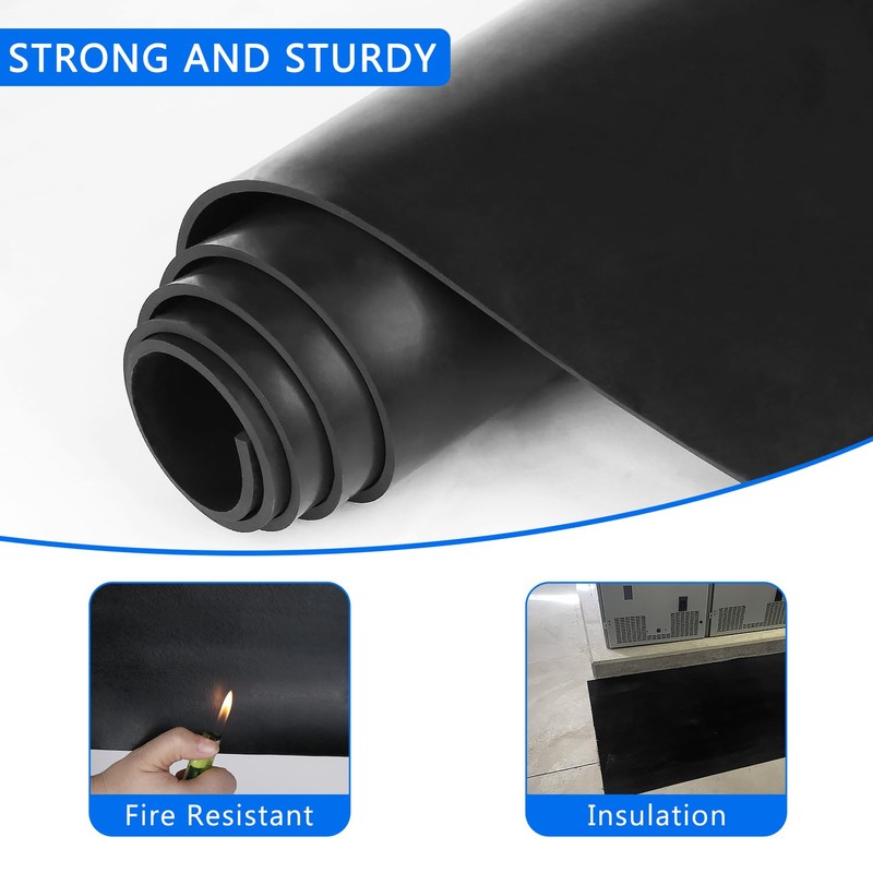 WochiTV Solid Rubber Strips Rolls, 2" Wide x 1/8" Thick