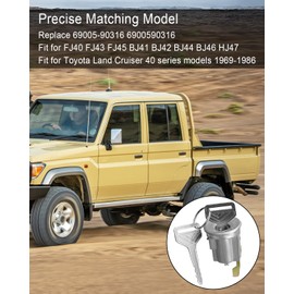 Ignition Cylinder Lock with Keys kit Fit for Toyota Land Cruiser 40 Series FJ40 FJ43 1969-1986, Replace 69005-90316