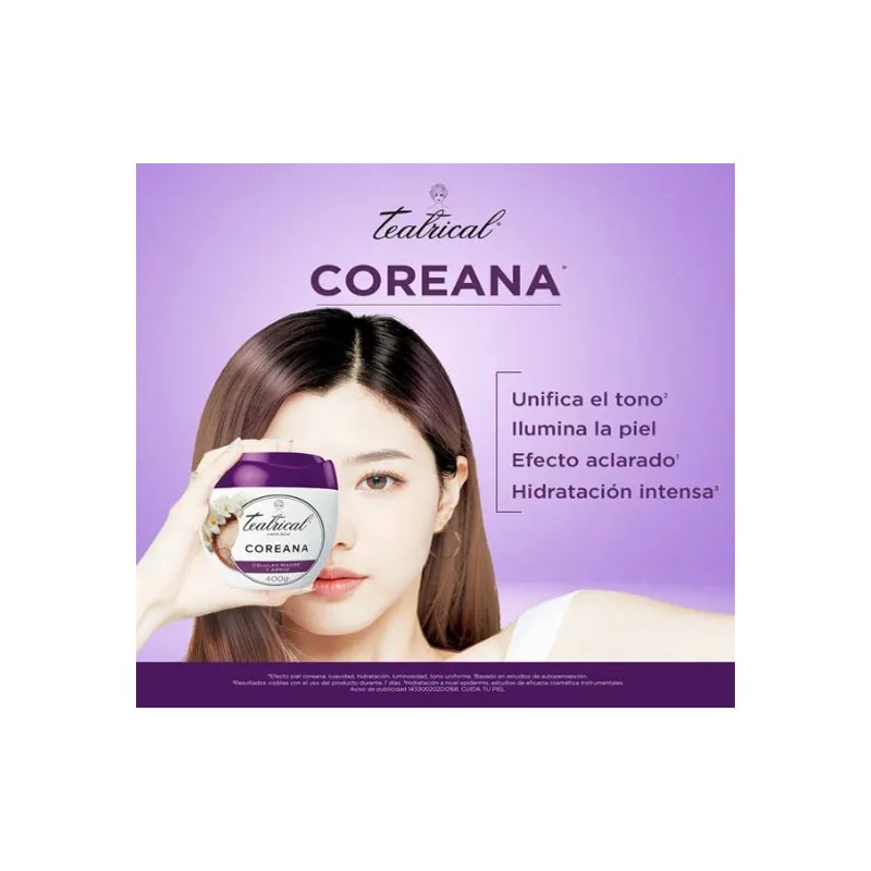 Teatrical Crema Piel Coreana Celulas Madre& Arroz 2pz