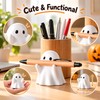 White Ghost Pen Holder for Desk – Cute Halloween Pencil