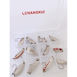 Blade Bait, Walleye Fishing Lures for Bass Fishing Lures Metal Blade Baits for Bass Trout Walleye Lures for Saltwater Freshwater,12pcs with Box