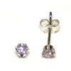 Arranview Jewellery Sterling Silver 3 mm CZ Stud Earrings Lavander