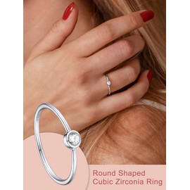 FOCALOOK 925 Silver Wedding Ring Partner Ring for Women Men Solitaire Ring with Zirconia Engagement Ring Proposal Ring Wedding Anniversary Celtic Jewellery Accessory, Zirconia