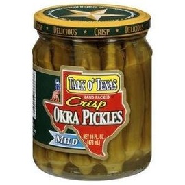 Talk O' Texas Crisp Mild Okra Pickles - 16 oz Glass Jar