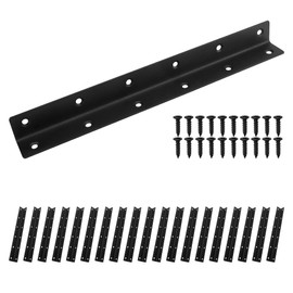 Redunest L Bracket, Heavy Duty Corner Brace, 20 Pack 10.8" Metal Shelf Bracket Angle Bracket for Shelves, Black Metal Braces for Wood,275mm Overall Length