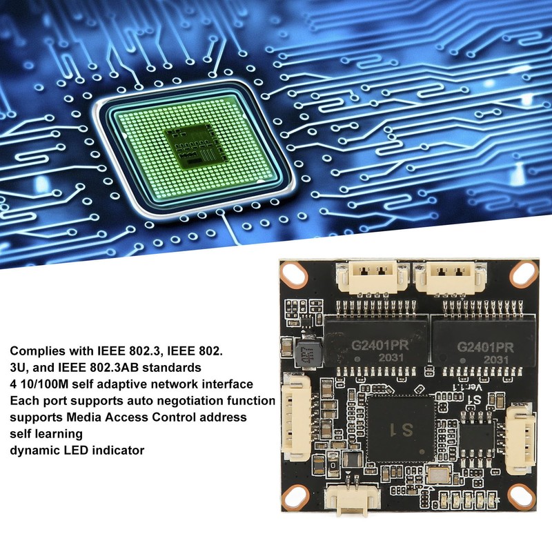 100M Switch Module 4 Ports Self Adaptive Auto MDI MDIX
