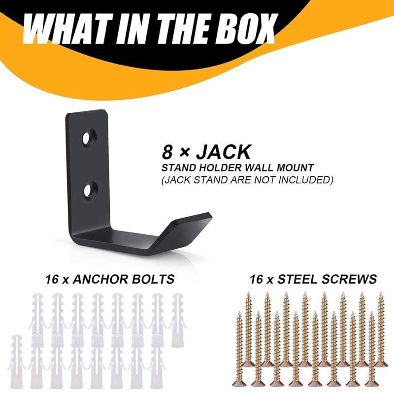 beiyaiey 4 Pcs Jack Stands Wall Mount Organizer, Car Jack