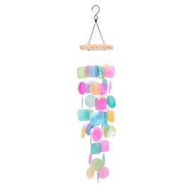 MUMTOP Shell Wind Chimes for Outside Clearance, Tropical Colorful Capiz Shell Wind Chime for Patio,Indoor,Outdoor,Garden,Yard,Coastal,Beach Decor or Gifts for Women,Girl