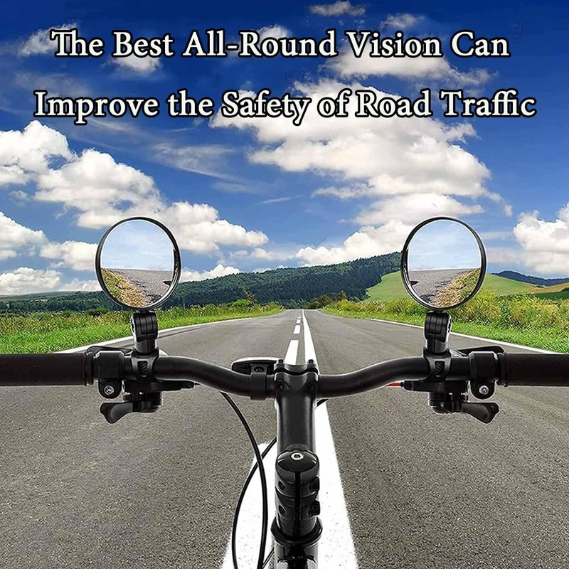 2 Pcs of Adjustable Cycle Mirrors - 360° Swivel Handlebar