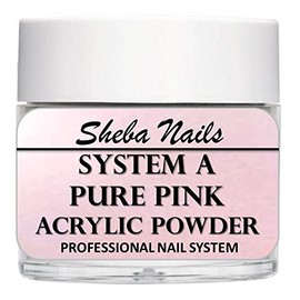 SHEBA NAILS System A Acrylic Nail Powder PURE PINK- 16oz Jar