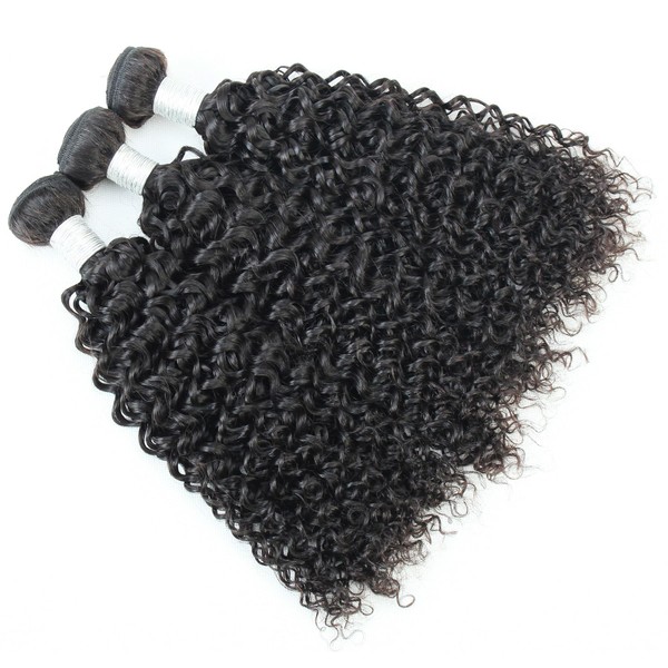 PIDIAUE 12A Jerry Curl Human Hair Bundles Kinky Curly Bundles Weave 10 12 14 inch 100% Unprocessed Brazilian Remy Hair 3 Bundles Extensions Natural Color