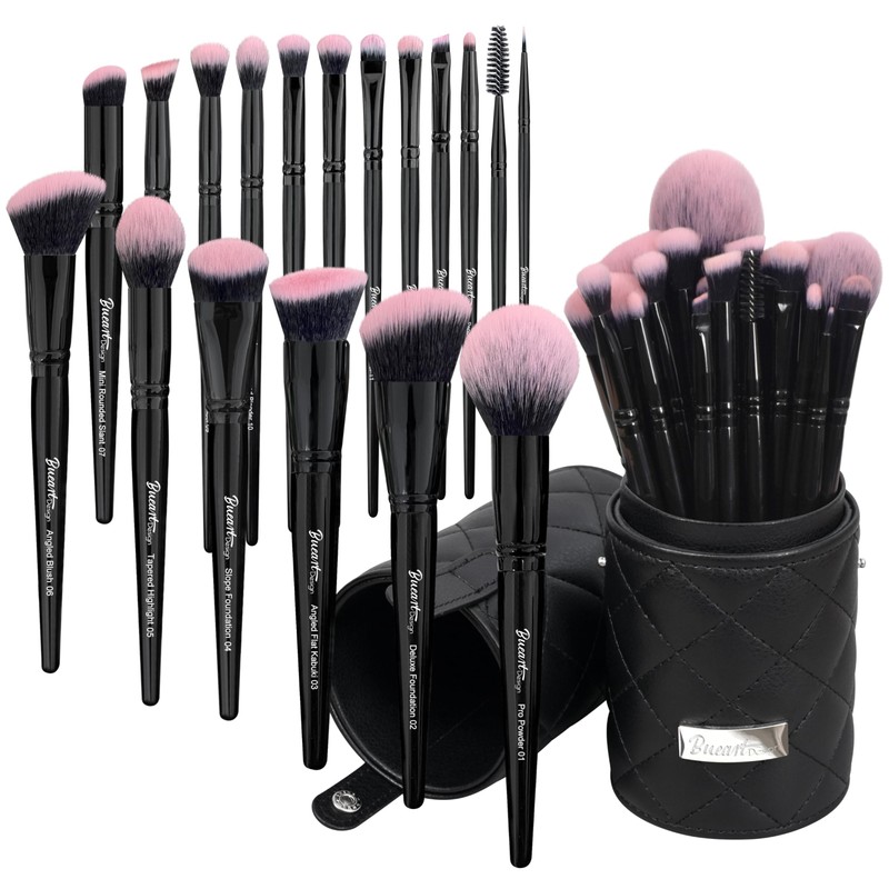 Bueart Design Juego de Brochas de Maquillaje Pro Deluxe, Rosa