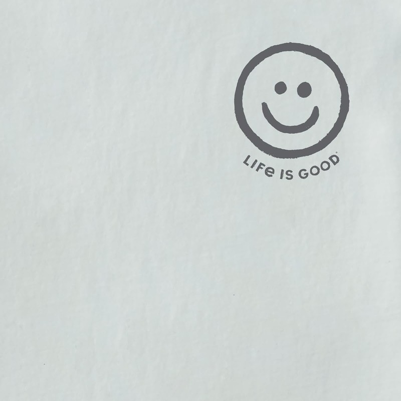 Life is Good. Men's Smiley Face SS Crusher Tee, Fog