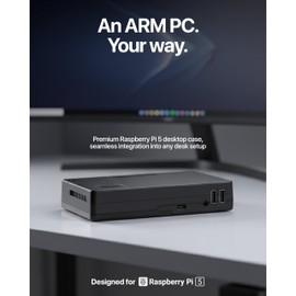 Argon ONE V5 Case Only for Raspberry Pi 5 | Raspberry Pi 5 Aluminum Case, Expandable up to Dual M.2 NVME Drives, Built-in DAC with Microphone, Dual HDMI Port, 30mm Fan