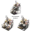 READAEER Makeup Organizer 3 Pieces Cosmetic Storage Case with 6